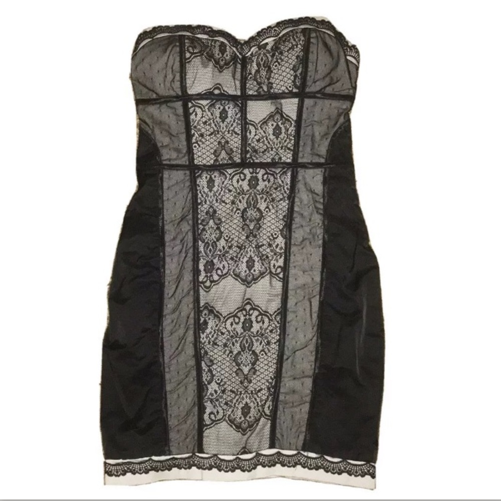 ⚜️ Costa Blanca black lace strapless bustier dress - Picture 4 of 10